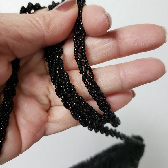 Vintage Fellini Carlo Fellini Black Beaded Evening Clutch Bag Art Deco See Notes - Picture 8 of 9